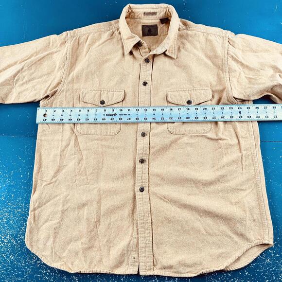 VTG St Johns Bay Shirt Mens XL Yellow Chamois Heavy Winter Flannel Utility EUC - Picture 4 of 7